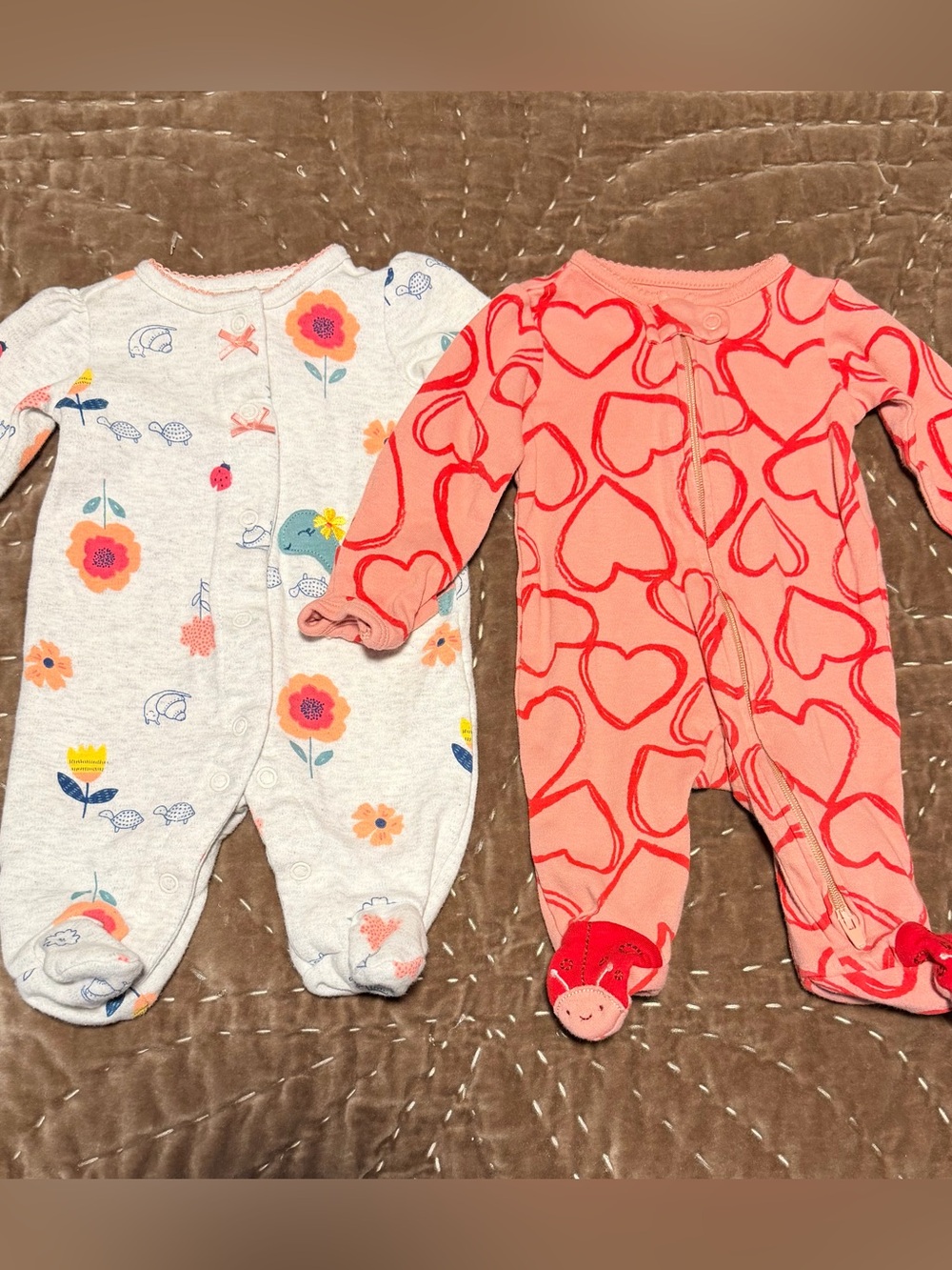 Baby Girl footed pajamas clothing bundle - Picture 4 of 11